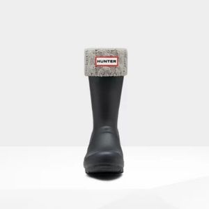 Original Kids Cable Knitted Cuff Boot Socks: Grei